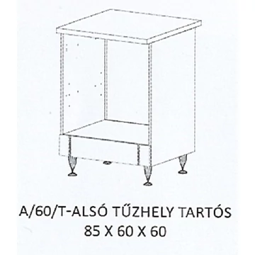 ORSI A/60/T-ALSÓ tűzhely tartós munkalapos elem