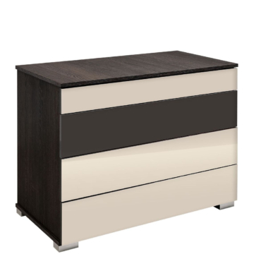 4 fiókos magasfényű komód - Canterbury / Magasfényű Beige / Magasfényű Antracit