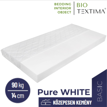 PURE WHITE hideghab vákuummatrac 90x200 cm PES huzattal - 14 cm vastag