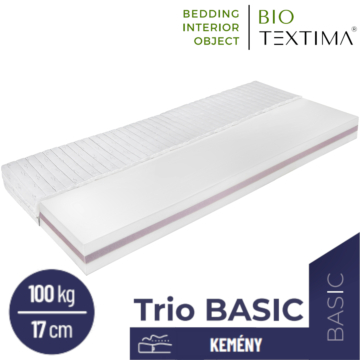 TRIO BASIC ortopedikus hideghab vákuummatrac 90x200 cm HURKOLT PES huzattal - 17 cm vastag