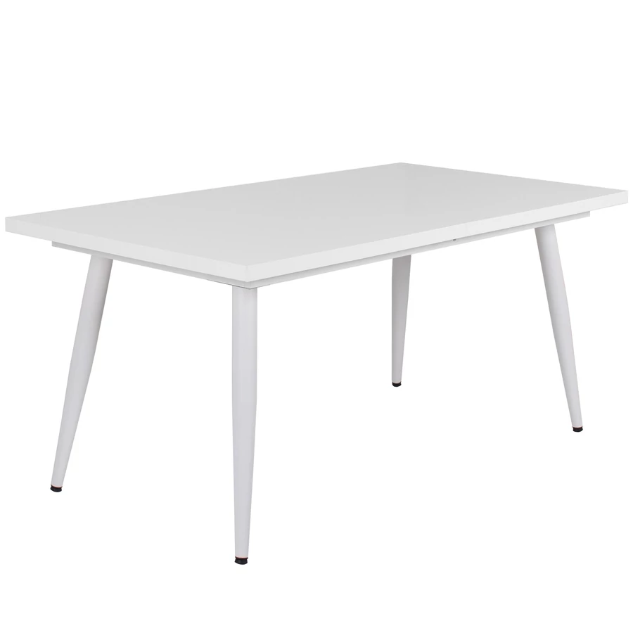 ALASKA asztal 160(+40)cm - Magasfényű Fehér / Fehér