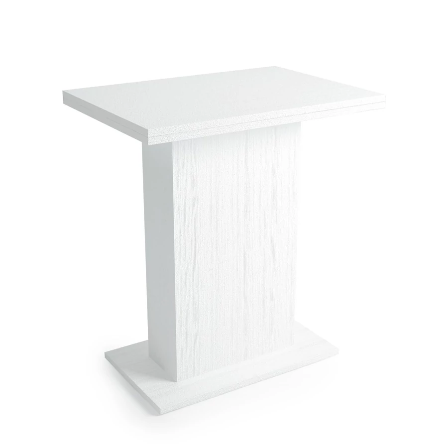 KIRA asztal 70x50(+50) cm - Rusztik Fehér (Erezett Fehér)