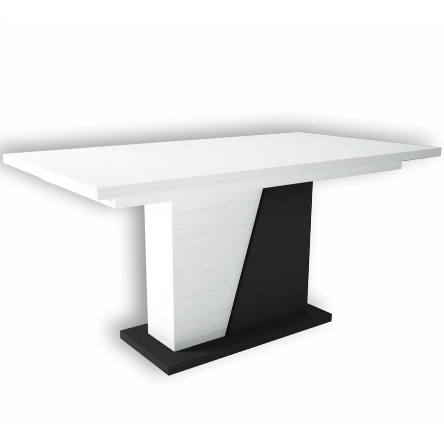 NORTON asztal 160(+40)cm - Rusztik Fehér (Erezett Fehér)