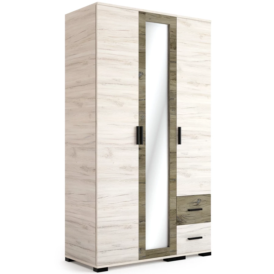 NÁPOLY 120 cm nyílóajtós gardrób - Justus Tölgy / Sötét Justus Tölgy