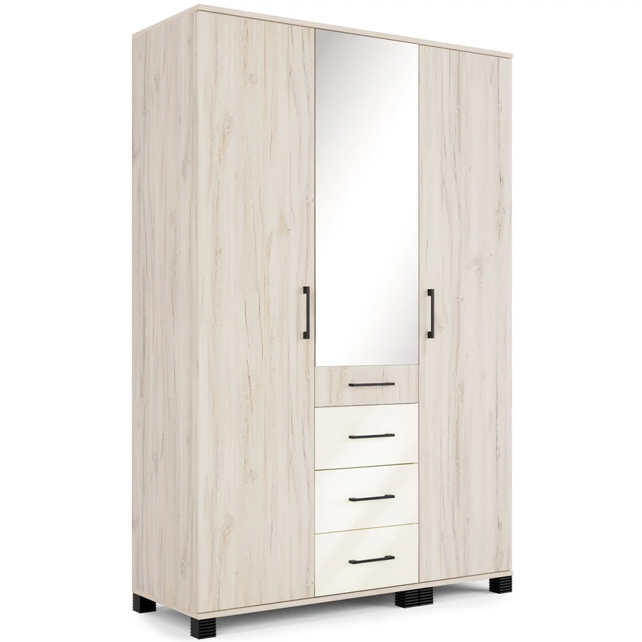 NEPAL 135 cm nyílóajtós gardrób - Justus Tölgy / Magasfényű Beige