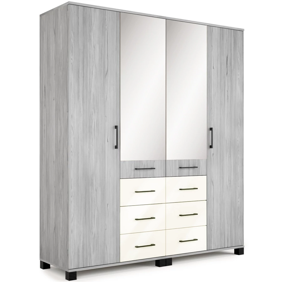 NEPAL 180 cm nyílóajtós gardrób - Katthult / Magasfényű Beige