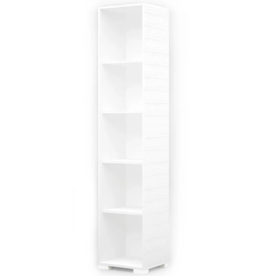 POLLY könyvespolc 42 cm - Rusztik Fehér (Erezett Fehér) / Fehér láb