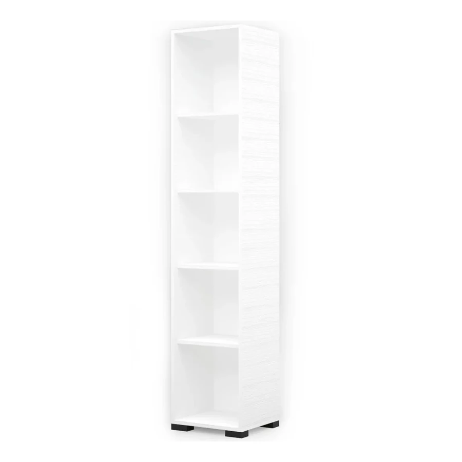 POLLY könyvespolc 42 cm - Rusztik Fehér (Erezett Fehér) / Fekete láb