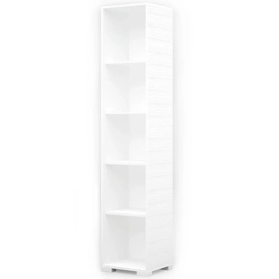 POLLY könyvespolc 42 cm - Rusztik Fehér (Erezett Fehér) / Szürke láb