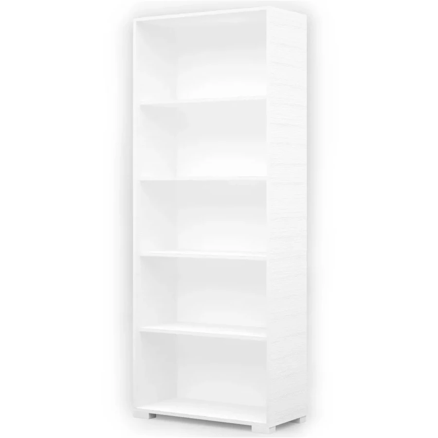 POLLY könyvespolc 80 cm - Rusztik Fehér (Erezett Fehér) / Szürke láb
