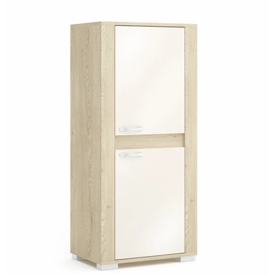 CORTINA 60-as 2 kisajtós komód elem JOBBOS - Cotta Cremona / Magasfényű Beige (C10)