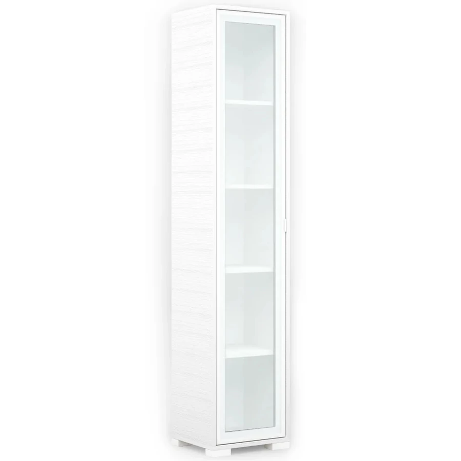 POLLY vitrines polcos elem 42 cm BALOS - Rusztik Fehér (Erezett Fehér) / Fehér