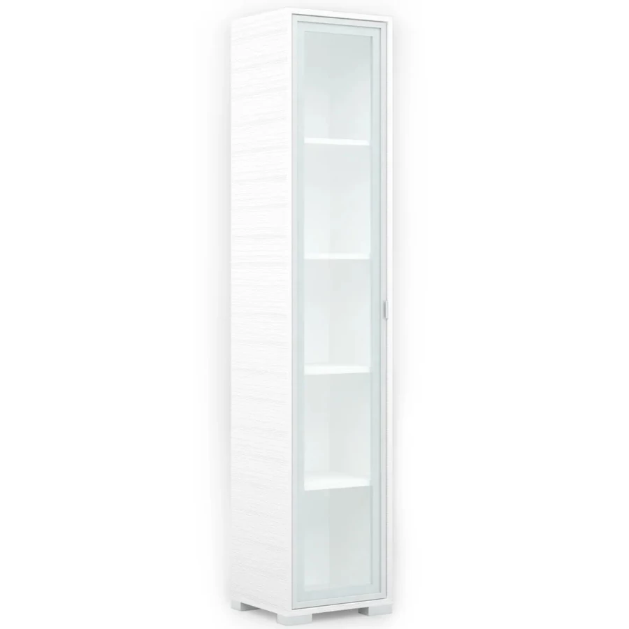 POLLY vitrines polcos elem 42 cm BALOS - Rusztik Fehér (Erezett Fehér) / Szürke