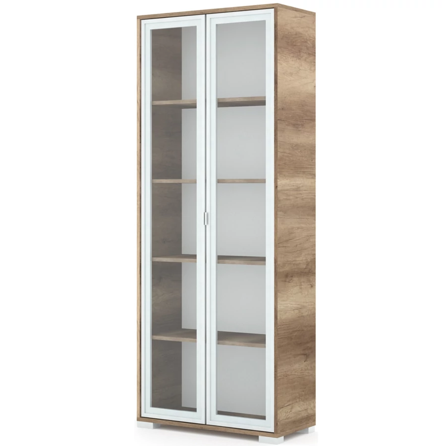 POLLY vitrines polcos elem 80 cm - Canyon Tölgy / Szürke