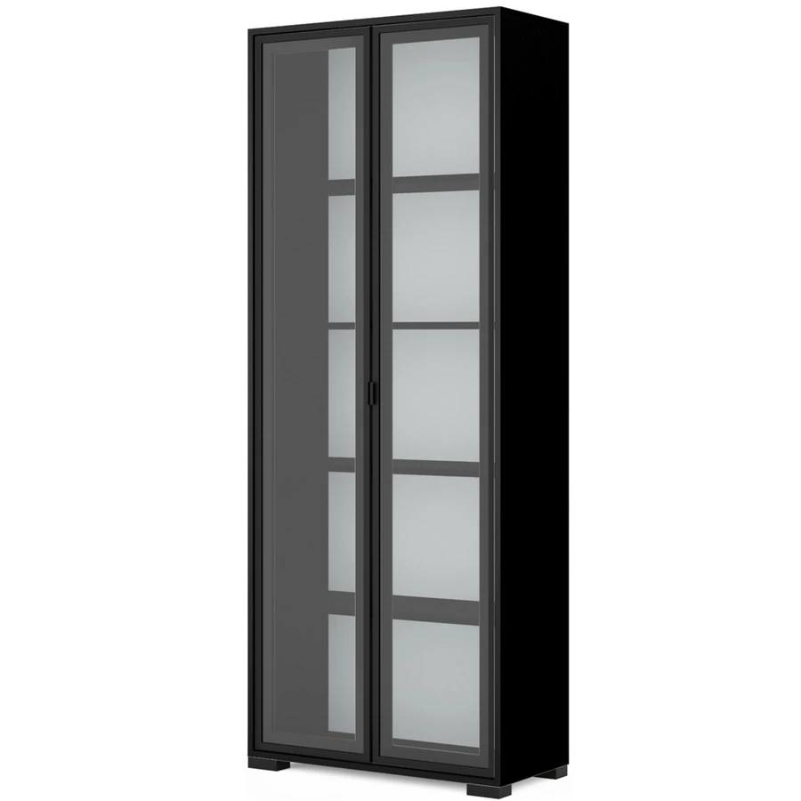 POLLY vitrines polcos elem 80 cm - Matt Fekete / Fekete