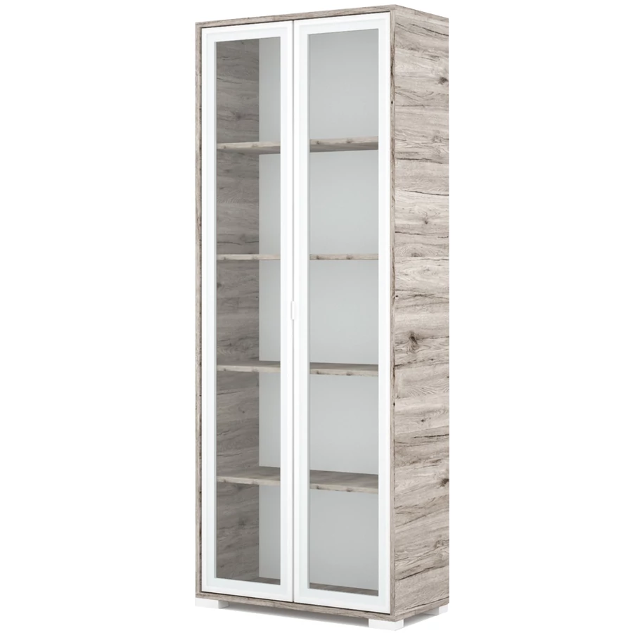 POLLY vitrines polcos elem 80 cm - San Remo / Fehér