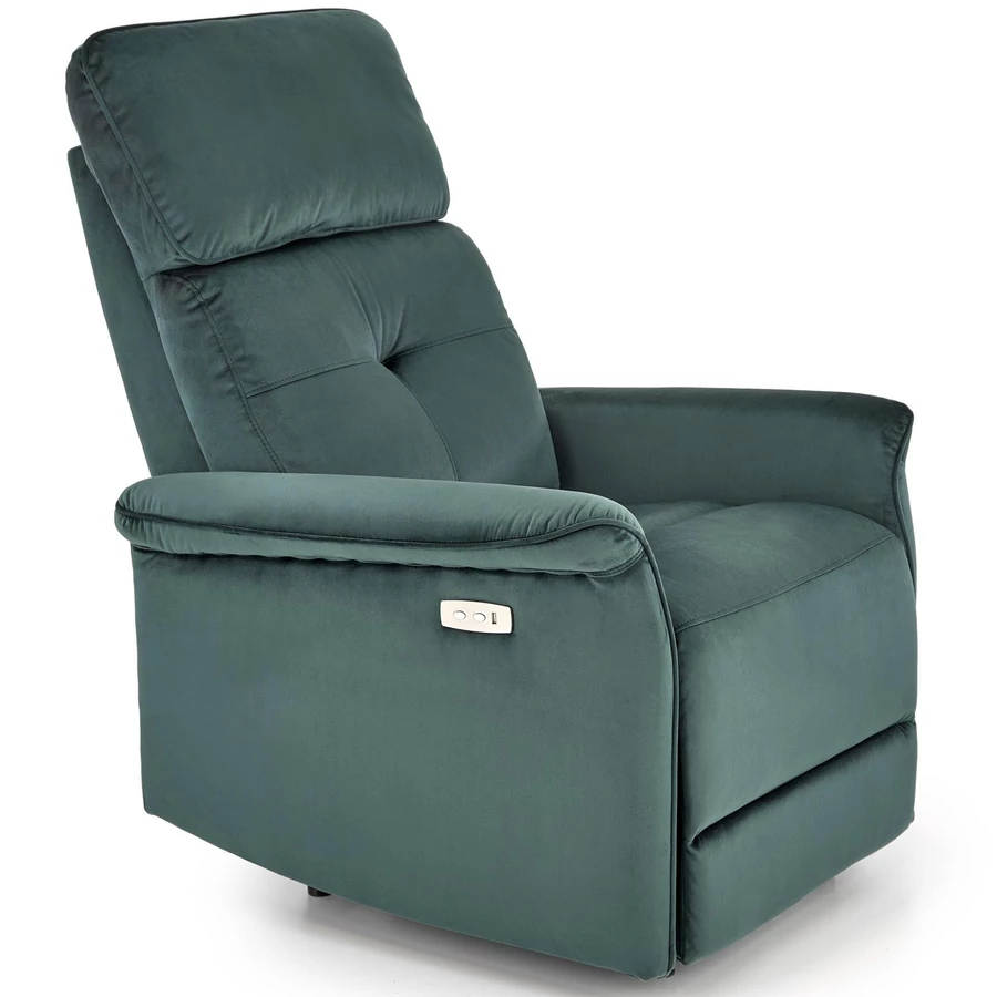 SEMIR automata relax TV fotel - Zöld bársony szövet