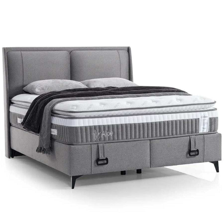 Livora ALOE PREMIUM ágykeret és matrac szett 160x200 cm - Szürke