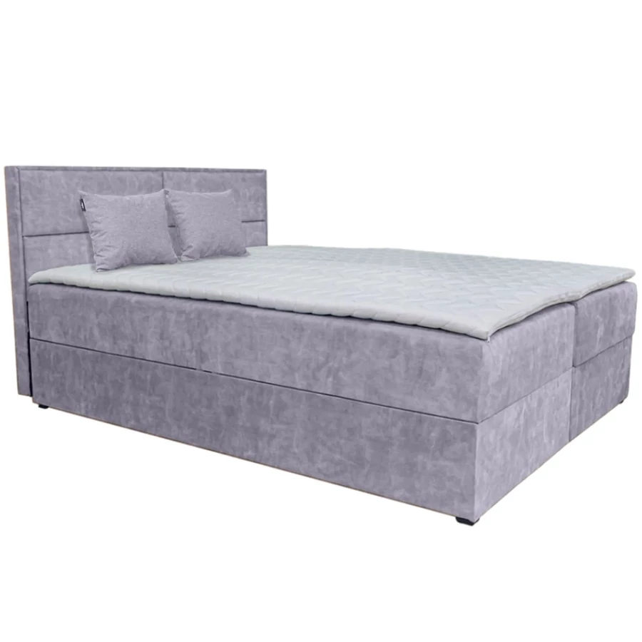 ARAMIS Boxspring franciaágy 160x200 cm - 2-es KÖZÉPSZÜRKE