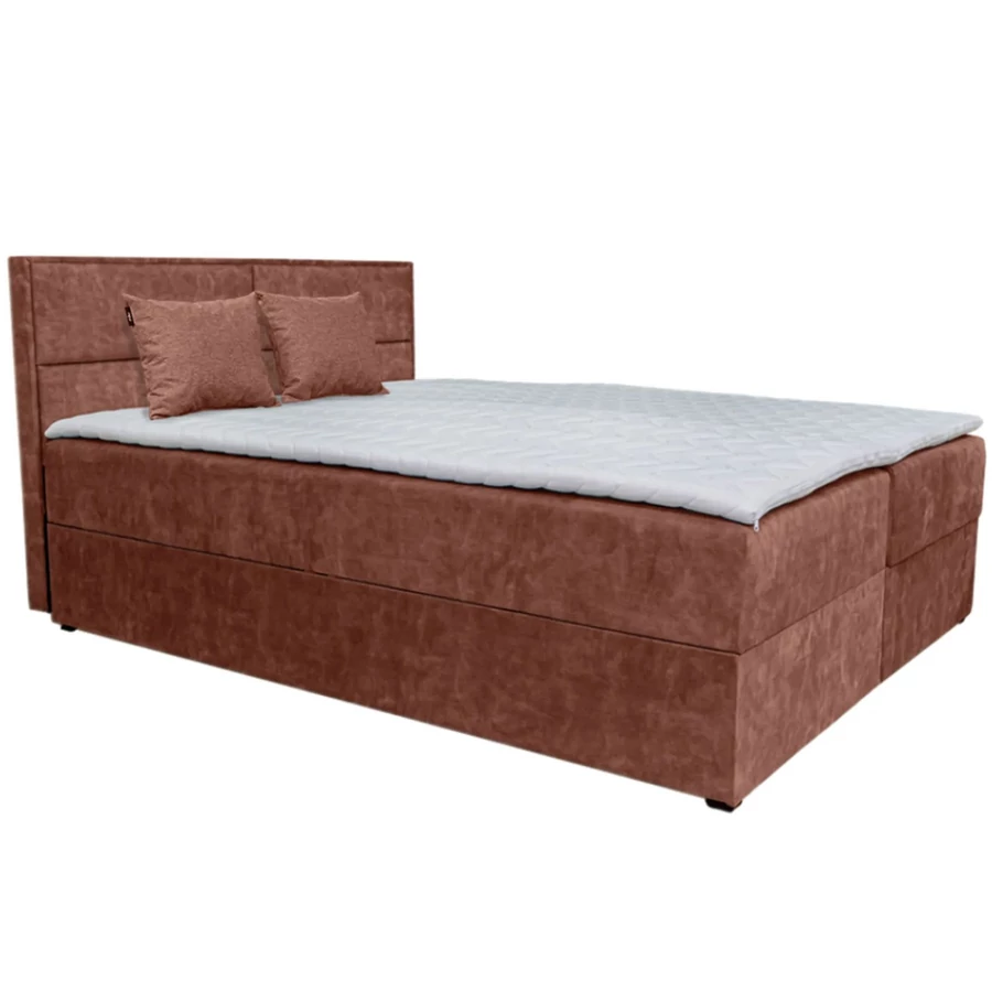 ARAMIS Boxspring franciaágy 160x200 cm - 4-es BARNA