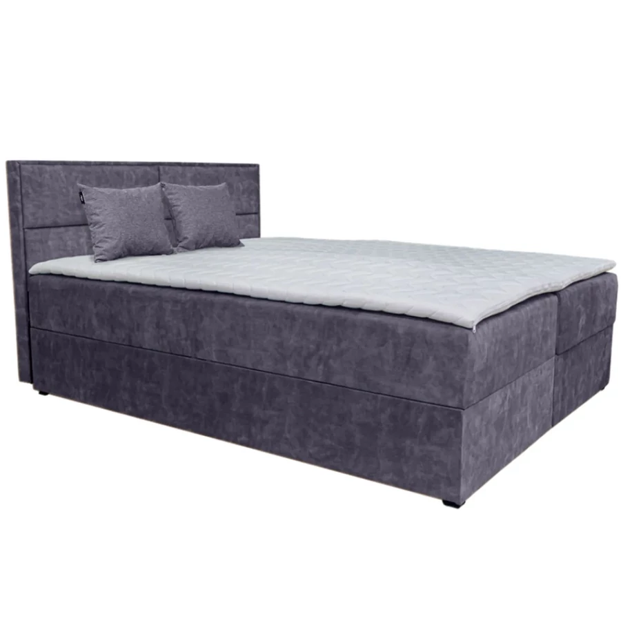 ARAMIS Boxspring franciaágy 160x200 cm - 5-ös SÖTÉTSZÜRKE