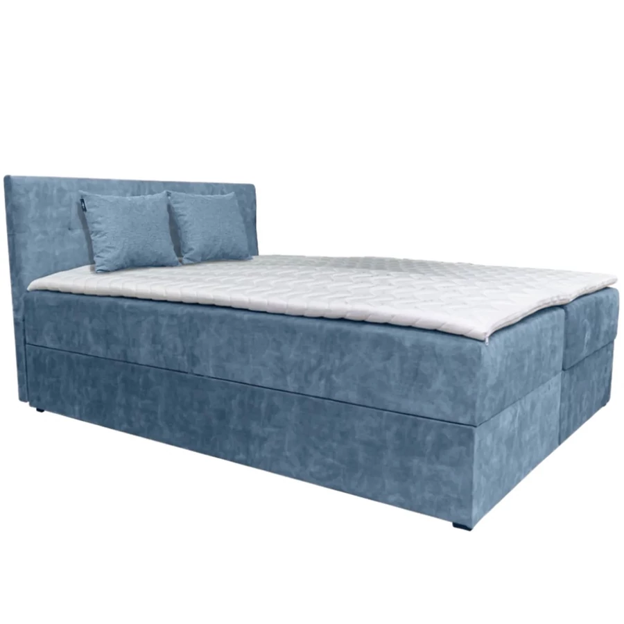 ATOS Boxspring franciaágy 160x200 cm - 3-as VILÁGOSKÉK