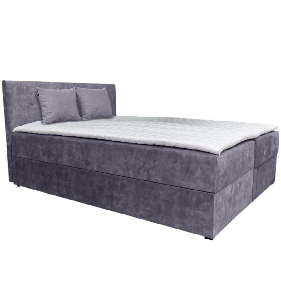 ATOS Boxspring franciaágy 160x200 cm - 5-ös SÖTÉTSZÜRKE