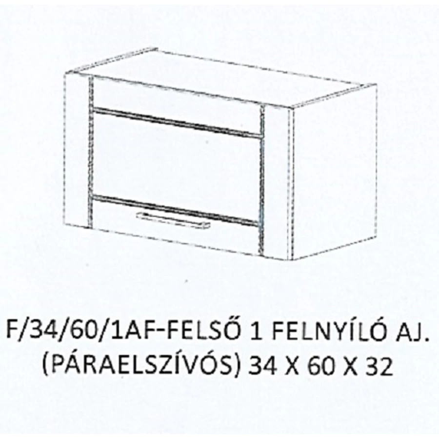 ALÍZ F/34/60/1AF-FELSŐ 1 felnyíló ajtós, PÁRAELSZÍVÓS elem