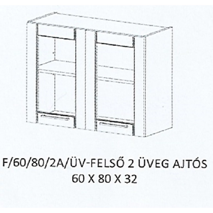 ALÍZ F/60/80/2A/ÜV-FELSŐ 2 üveg ajtós elem