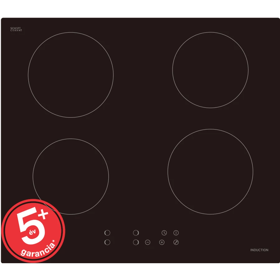 EVIDO VETRO 60IB indukciós FŐZŐLAP 60 cm FEKETE színben (TGEVE60I)