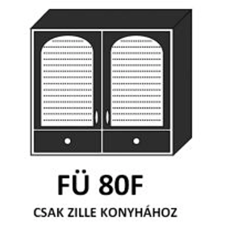 ZILLE FÜ80F 2 fiókos 2 ajtós üveges elem