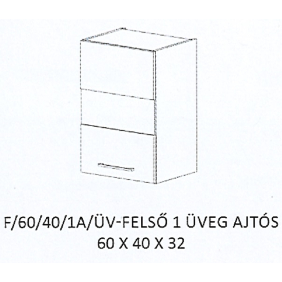 ANIKÓ F/60/40/1A/ÜV-FELSŐ 1 üveg ajtós elem - BALOS
