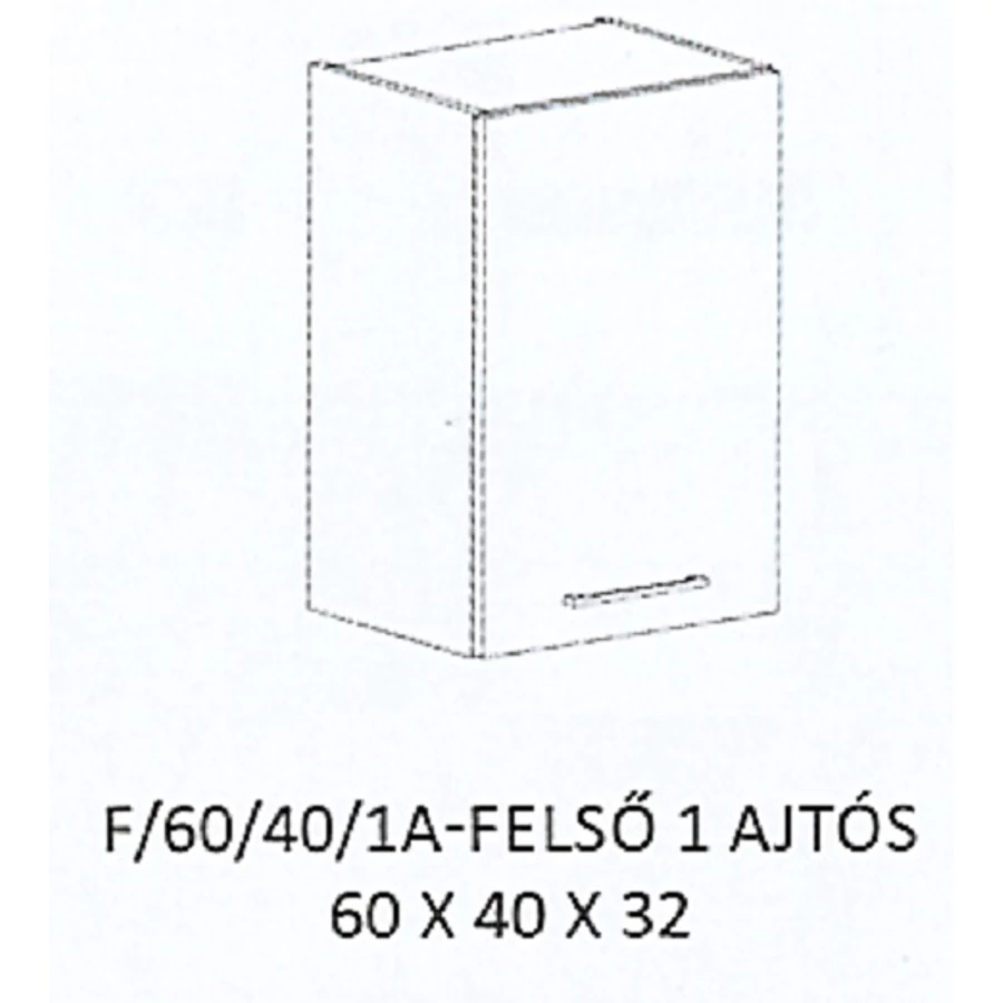 GRÉTA F/60/40/1A-FELSŐ 1 ajtós elem - JOBBOS