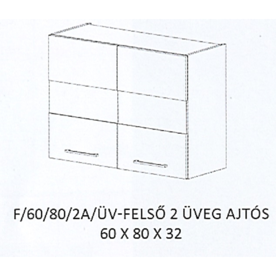 ANIKÓ F/60/80/2A/ÜV-FELSŐ 2 üveg ajtós elem