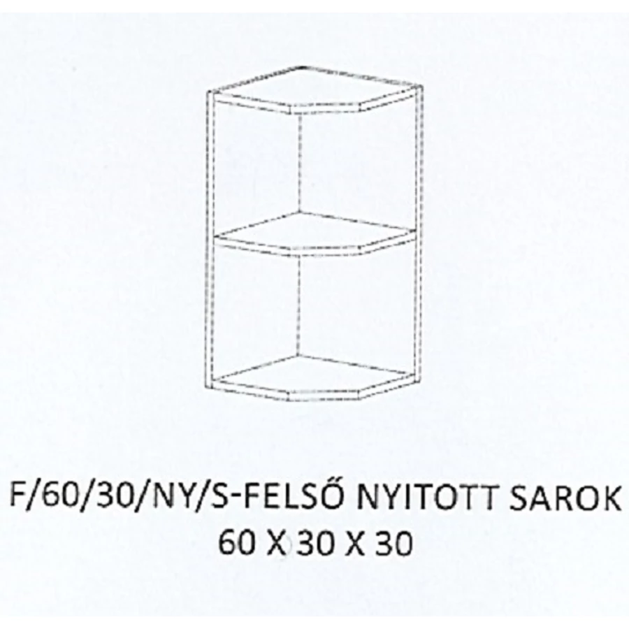 DORINA F/60/30/NY/S-FELSŐ nyitott sarok elem