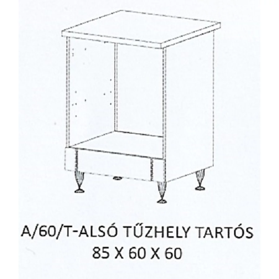 FLÓRA A/60/T-ALSÓ tűzhely tartós munkalapos elem