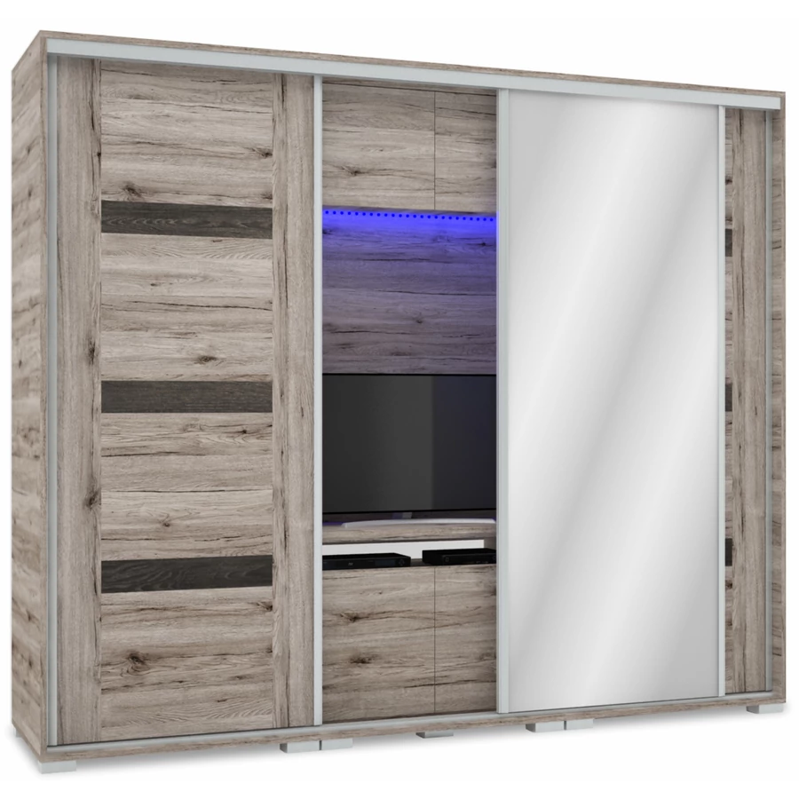 CAPRI 239 cm TV-s gardrób 1 TÜKÖRREL - San Remo / Canterbury