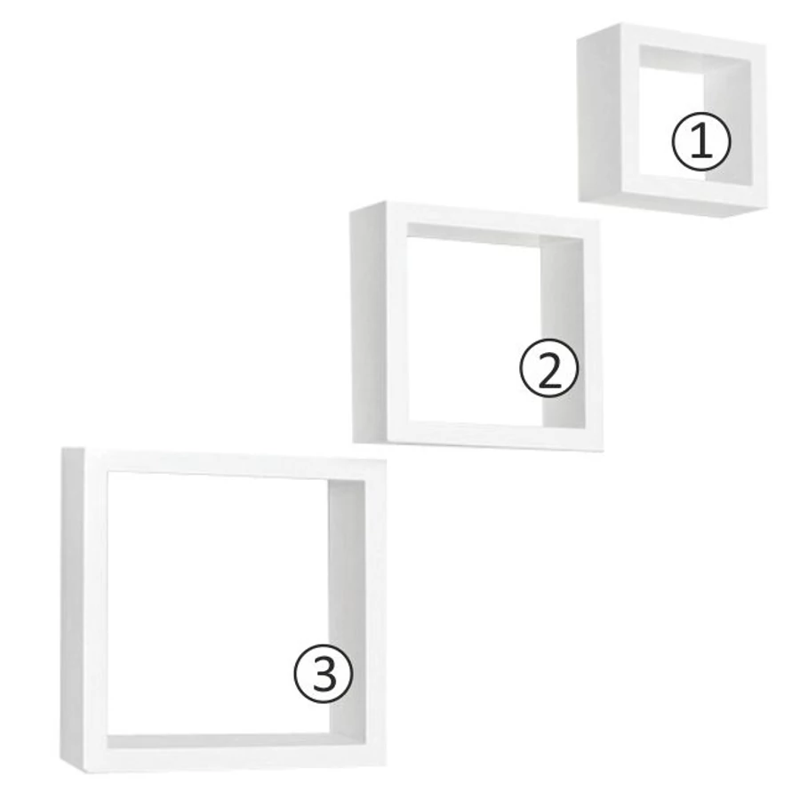 KVADRO NEW 3 darabos polc szett - Fehér