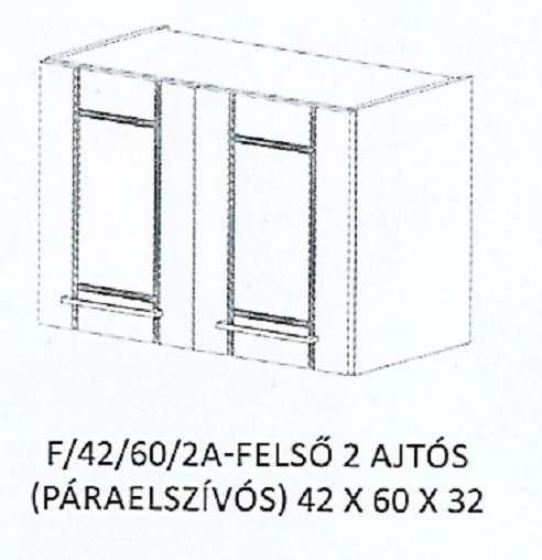 ALÍZ F/42/60/2A-FELSŐ 2 ajtós, PÁRAELSZÍVÓS elem