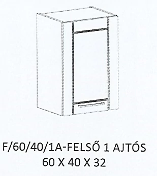 ALÍZ F/60/40/1A-FELSŐ 1 ajtós elem - JOBBOS