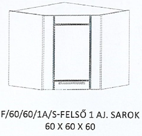 ALÍZ F/60/60/1A/S-FELSŐ 1 ajtós sarok elem - JOBBOS
