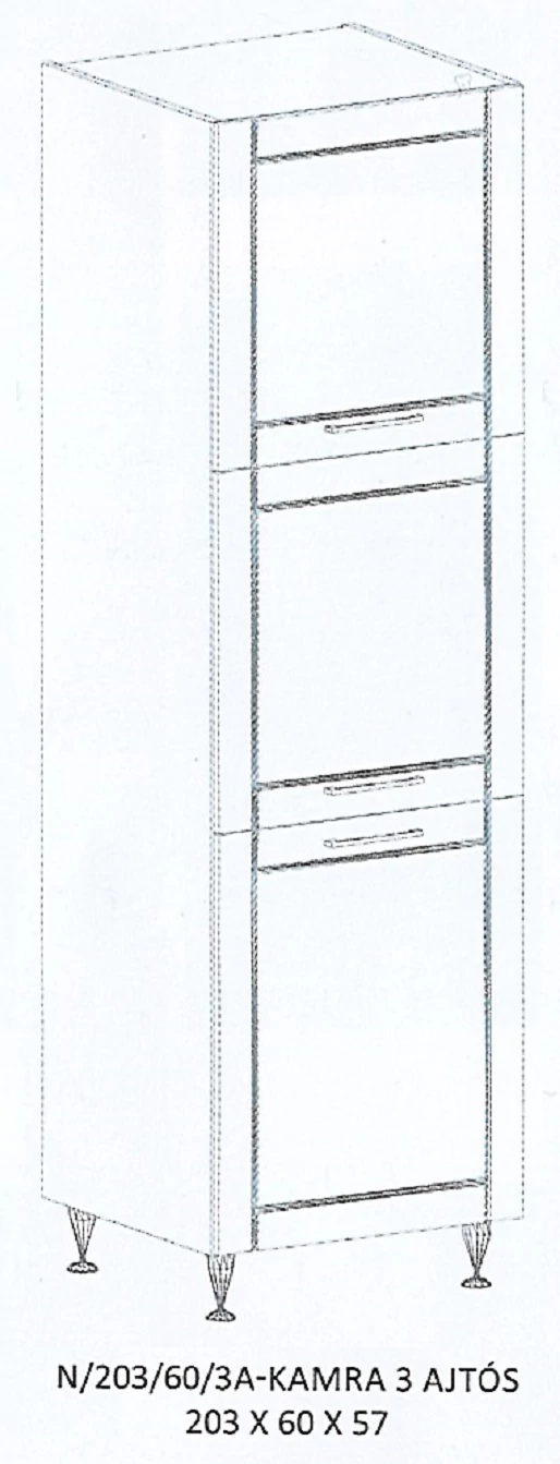 ALÍZ N/203/60/3A-KAMRA 3 ajtós elem - JOBBOS