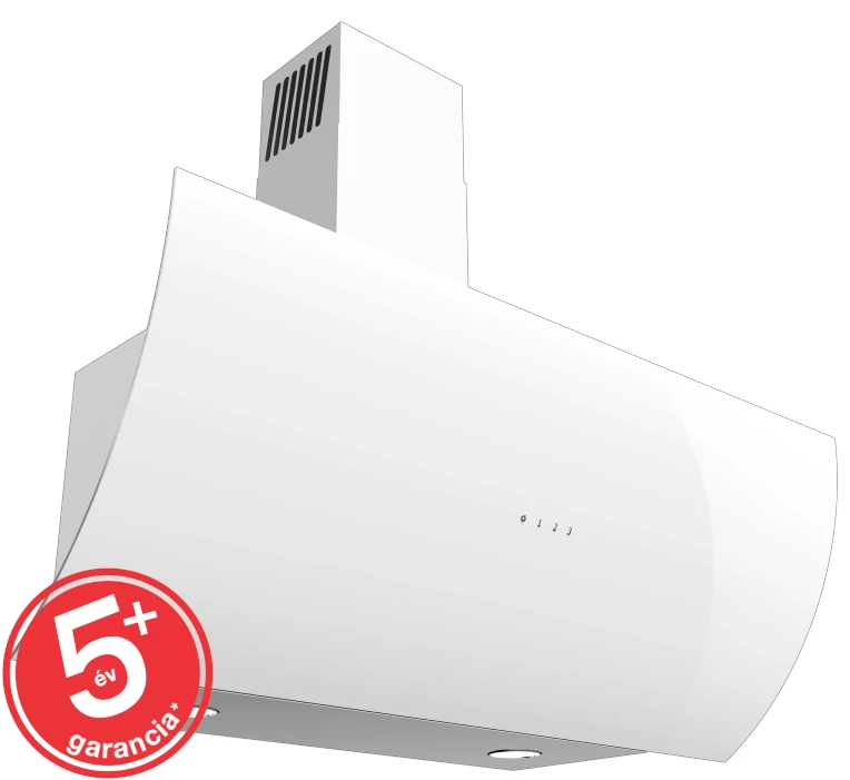 EVIDO CLIFF 90W design kürtős páraelszívó, 90 cm, fehér (TGECL90W)