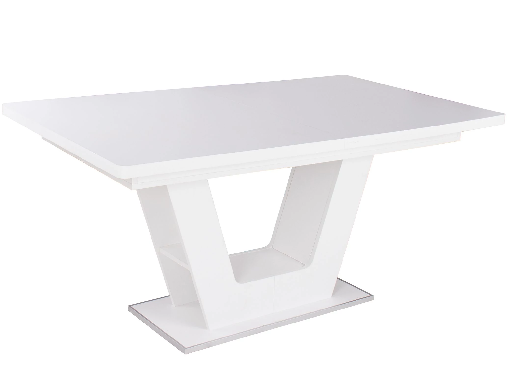 PRÁGA asztal 160(+40)cm - Rusztik Fehér (Erezett Fehér)