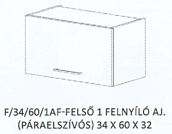 ANIKÓ F/34/60/1AF-FELSŐ 1 felnyíló ajtós PÁRAELSZÍVÓS elem