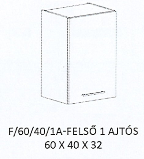 ANIKÓ F/60/40/1A-FELSŐ 1 ajtós elem - JOBBOS