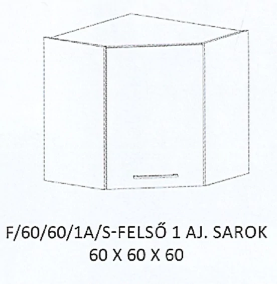 GRÉTA F/60/60/1A/S-FELSŐ 1 ajtós sarok elem - BALOS