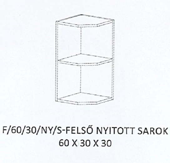 DORINA F/60/30/NY/S-FELSŐ nyitott sarok elem