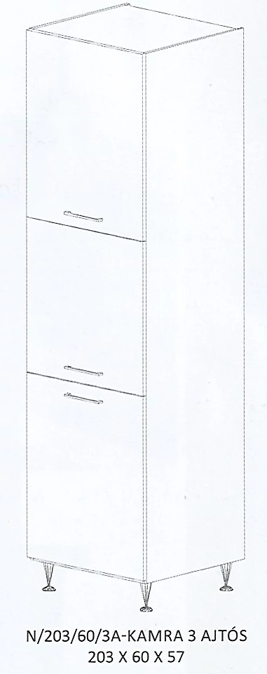GRÉTA N/203/60/3A-KAMRA 3 ajtós elem - BALOS