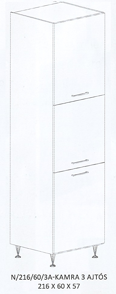 DORINA N/216/60/3A-KAMRA 3 ajtós elem - JOBBOS